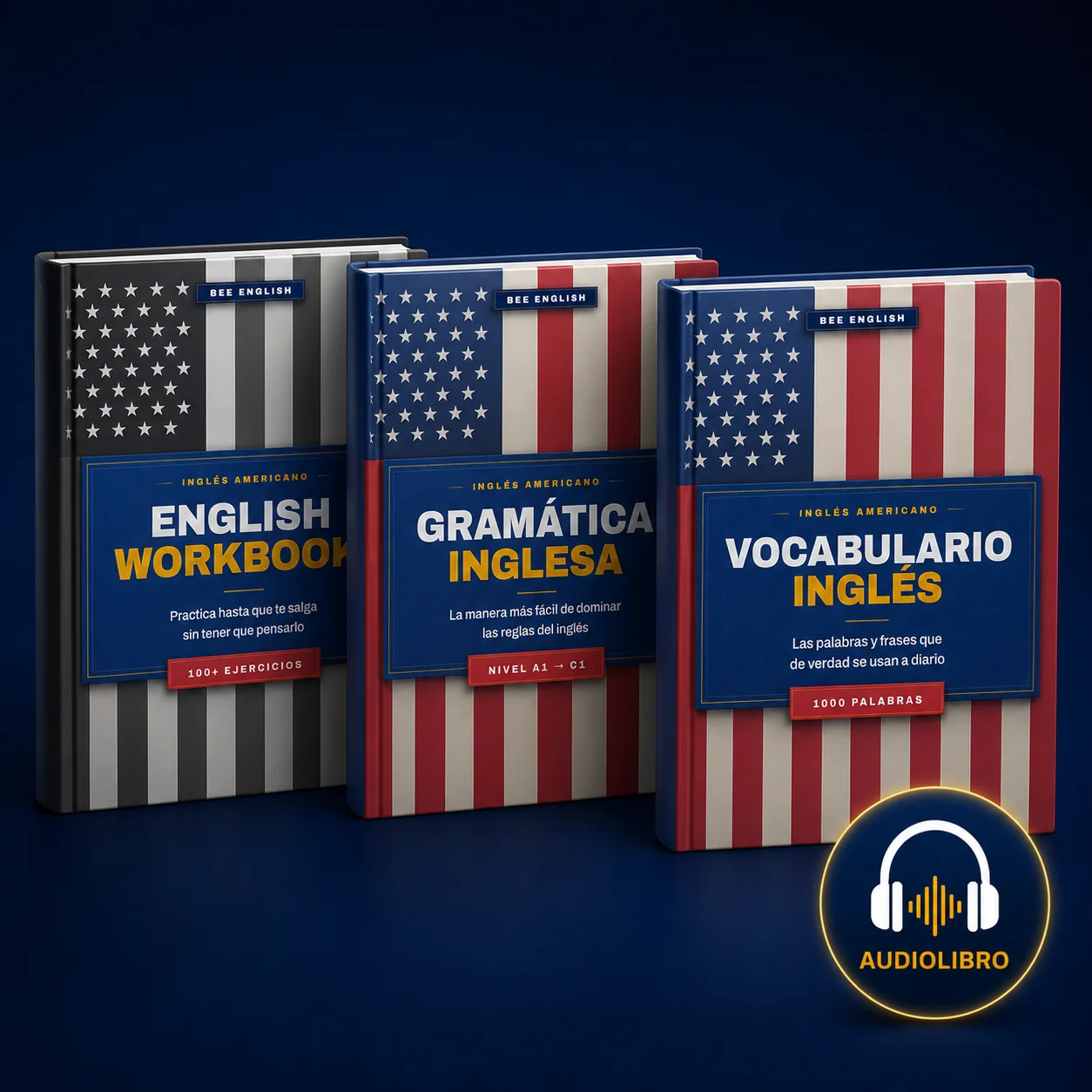 Inglés Americano en 4 Libros (A1 – C1)